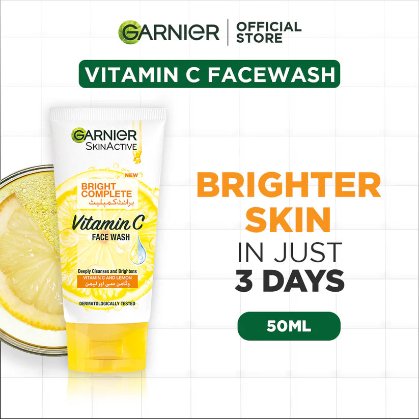 Garnier Skin Active Bright Complete Face Wash 50 Ml - For Brighter Skin