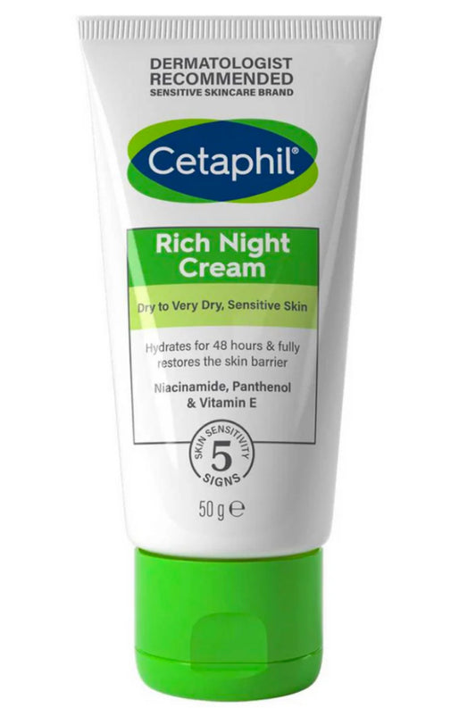 Cetaphil Rich Night Cream Face Sensitive Skin 50G