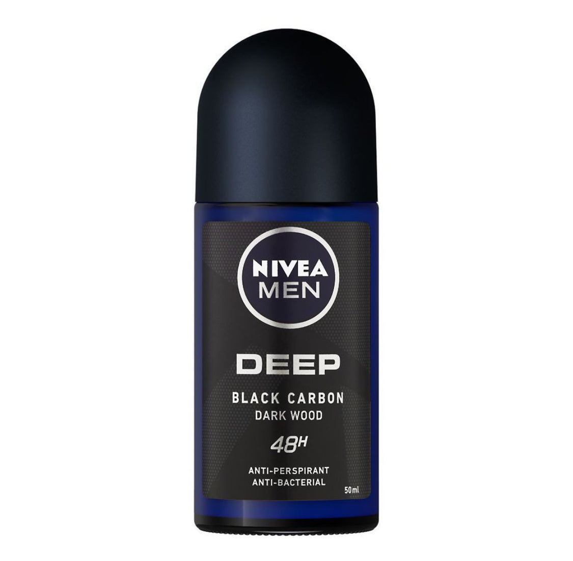 Nivea Men 48H Deep Black Carbon Dark Wood Anti-Perspirant Deodorant Roll On, 50ml