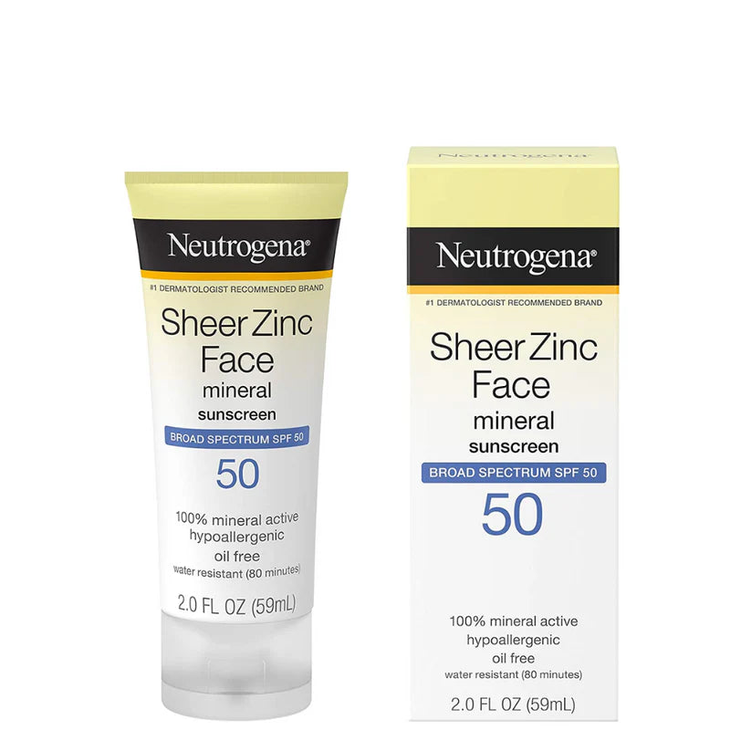 Neutrogena Sheer Zinc Mineral Sunscreen Lotion With Broad Spectrum Spf 50 59Ml