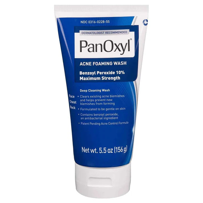 Panoxyl Acne Foaming Wash Benzoyl Peroxide 10% | 5.5 Oz / 156 G