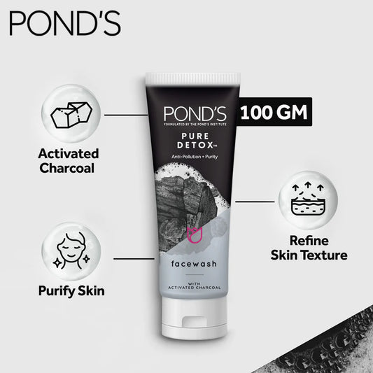 Pond's Pure Detox Anti-Pollution-Purity Face Wash, 100g