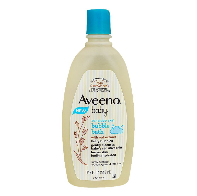 Aveeno Baby Sensitive Skin With Oat Extract Bubble Bath, Tear-Free, 568ml