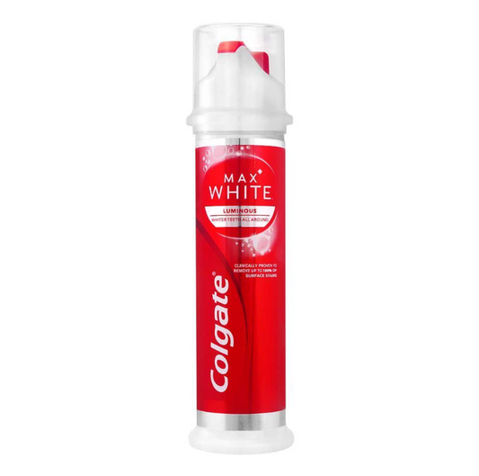 Colgate Max White Luminous Sparkling Mint Toothpaste Pump, 100ml