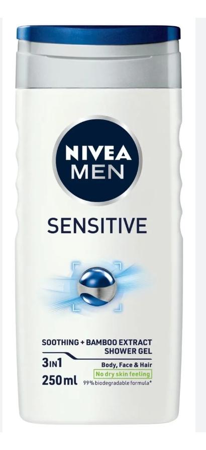 Nivea Men Sensitive Shower Gel, 250ml