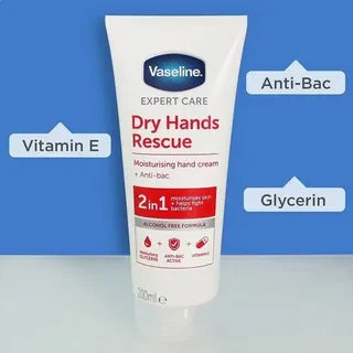 Vaseline Hand Cream 2In1 Dry Hands Rescue 200Ml