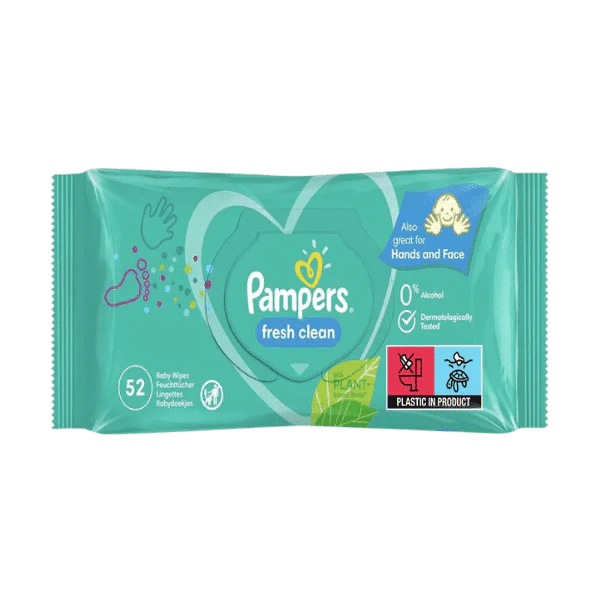 PAMPERS FRESH CLEAN BABY WIPES 52PCS